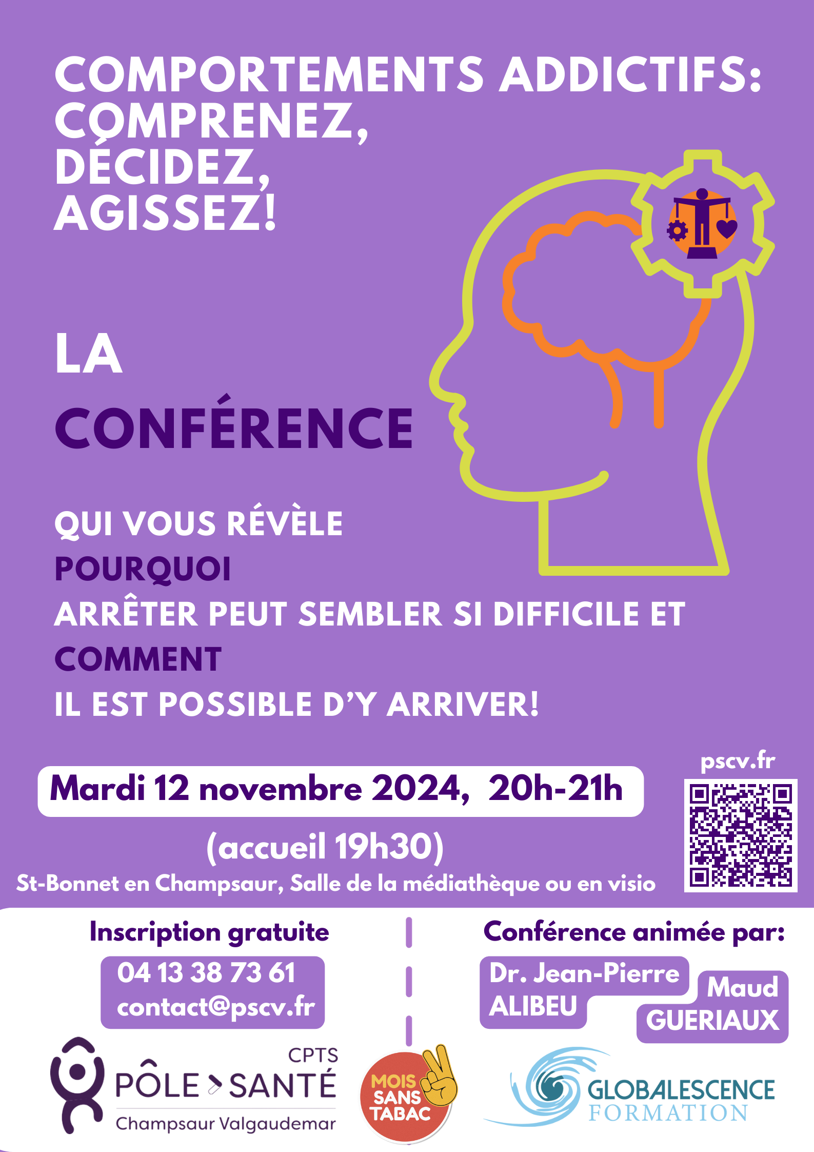 Lire la suite à propos de l’article CONFÉRENCE Comportements addictifs:  comprenez,  décidez, agissez!