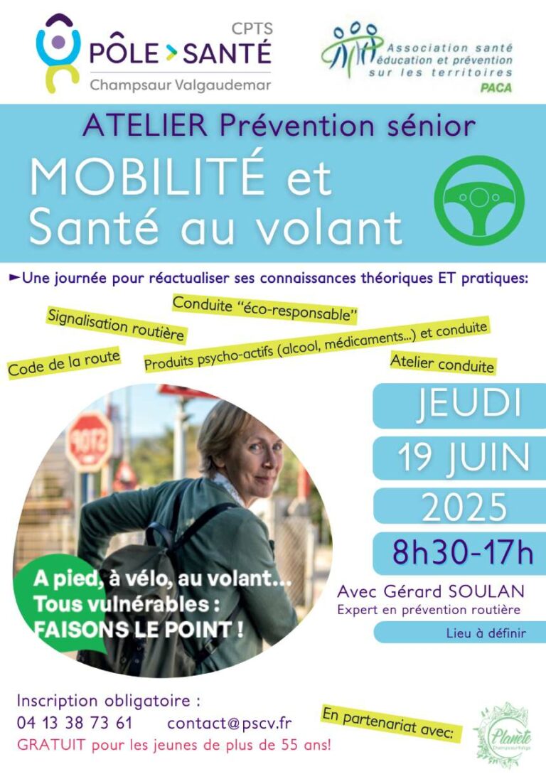 Lire la suite à propos de l’article ATELIER PRÉVENTION SÉNIORS: Mobilité et santé au volant